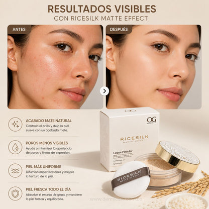 Polvo Suelto Rice Silk OG Colombia setting powder arroz niacinamida poros sebo sin flashback maquillaje