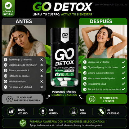 Quemador de grasa Godetox capsulas termogenico herbal detox metabolismo desinflamacion energia natural