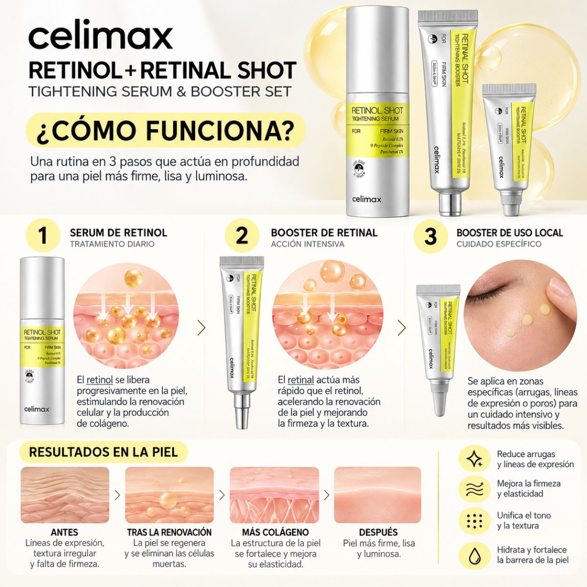 Celimax Vita A Retinal Shot Set — Booster + Sérum Antiedad K-Beauty