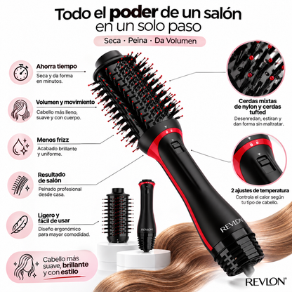 Revlon One Step 2.0 Volumizer PLUS secador estilizador cabello volumen brillo definicion
