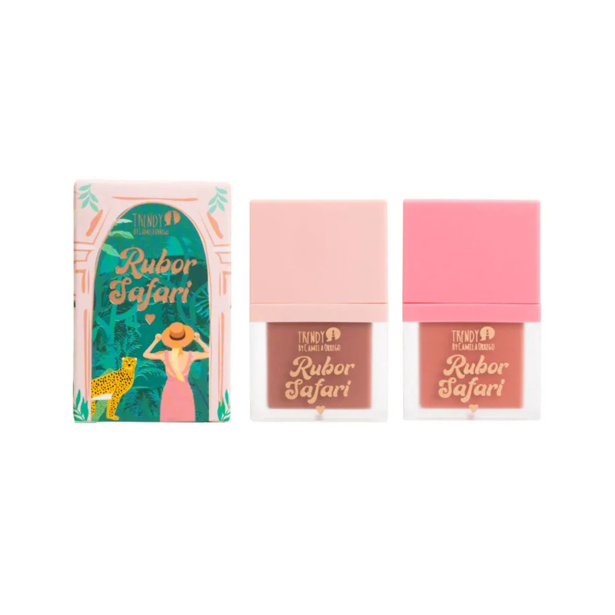 Rubor compacto doble Trendy con fórmula liquida