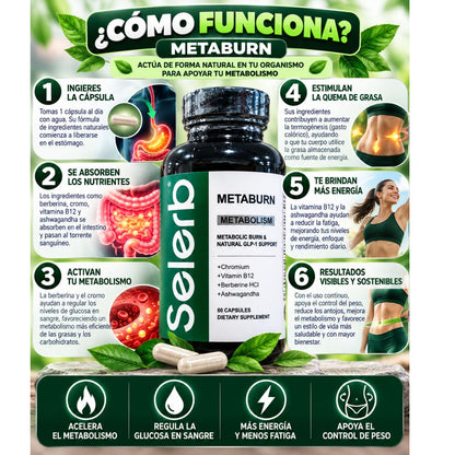 Selerb Metaburn x60 Berberina, Cromo, Ashwagandha y Envío Gratis