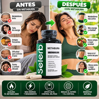 Selerb Metaburn x60 Berberina, Cromo, Ashwagandha y Envío Gratis