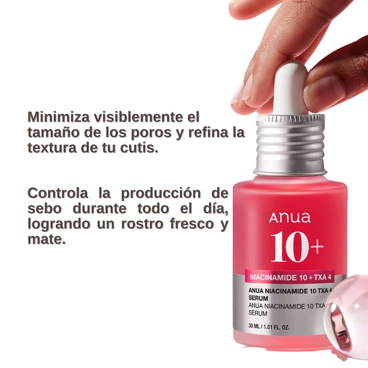 Serum facial de niacinamida Anua Pack de dos unidades. 