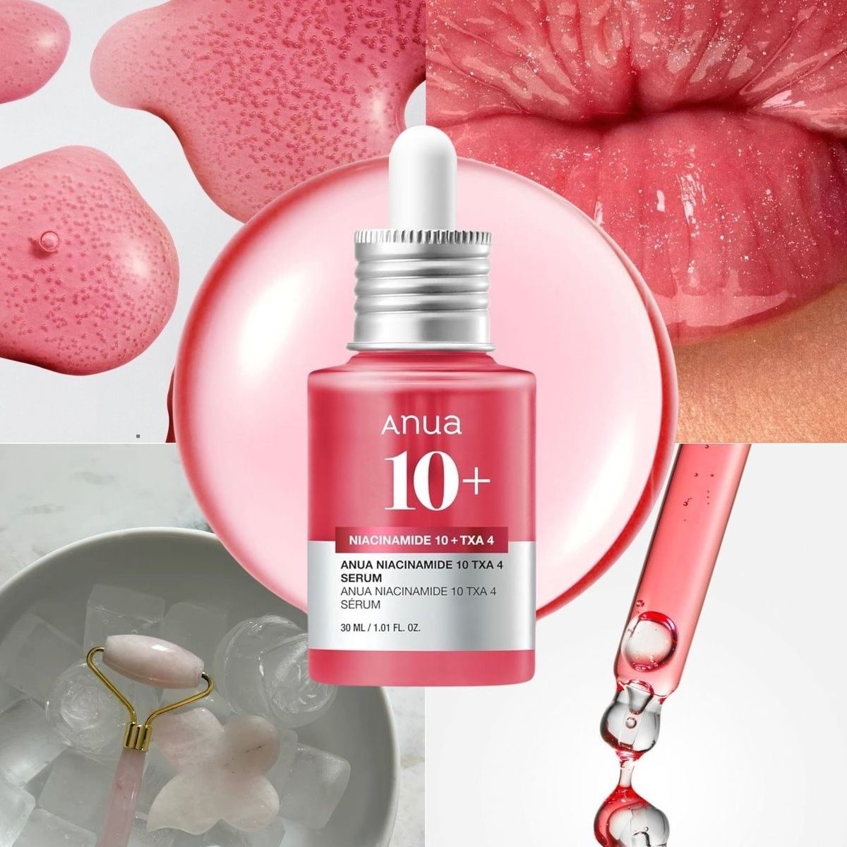 Serum facial de niacinamida Anua Pack de dos unidades. 