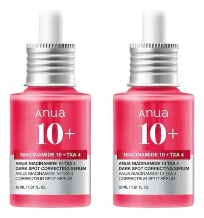Serum facial de niacinamida Anua Pack de dos unidades. 
