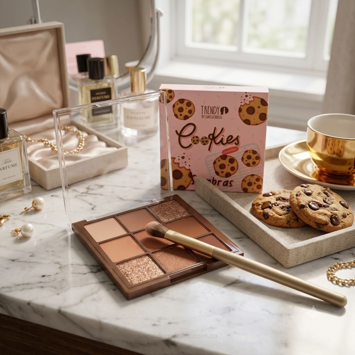 Sombra Cookies Trendy paleta sombras cafe tierra neutros mate shimmer ahumado ojos
