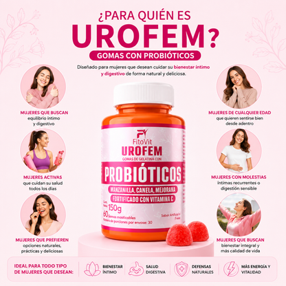 Urofem Probioticos FitoVit 60 gomitas flora vaginal salud urinaria mujer