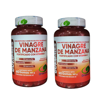 Gomitas Vinagre de Manzana Greensofg x60 Sin Azúcar con Vitamina C