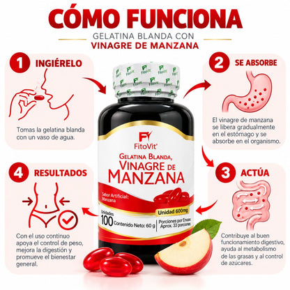 Vinagre de manzana FitoVit x100 cápsulas blandas