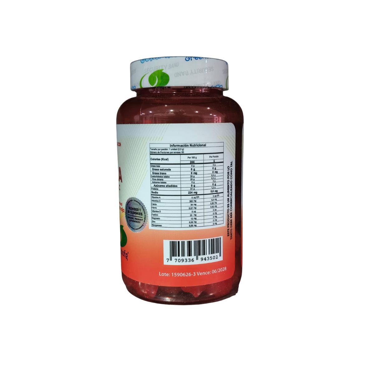 Gomitas Vinagre de Manzana Greensofg x60 Sin Azúcar con Vitamina C