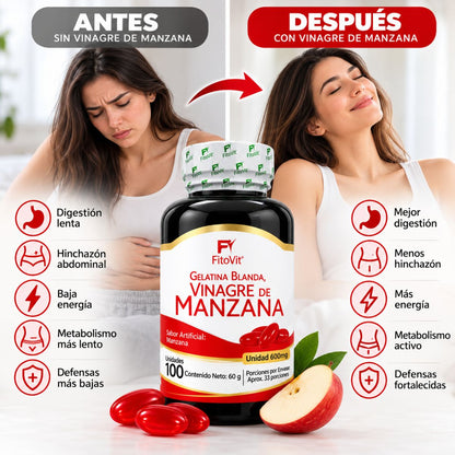 Vinagre de manzana FitoVit x100 cápsulas blandas