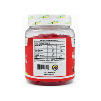 Gomitas vinagre de manzana Natural Health 60 capsulas ACV vitamina C metabolismo digestion defensas
