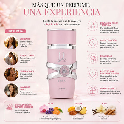 Perfume Yara Lattafa EDP gourmand floral mandarina heliotropo orquidea vainilla sandalo