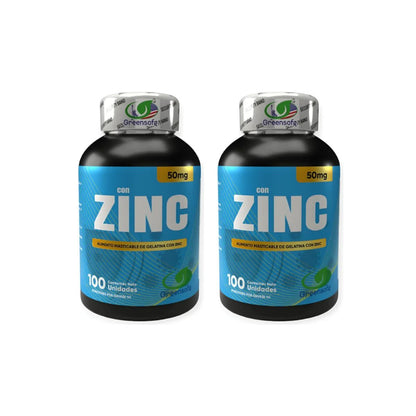Zinc en Gomitas Greensofg x100 Piel, cabello y uñas

