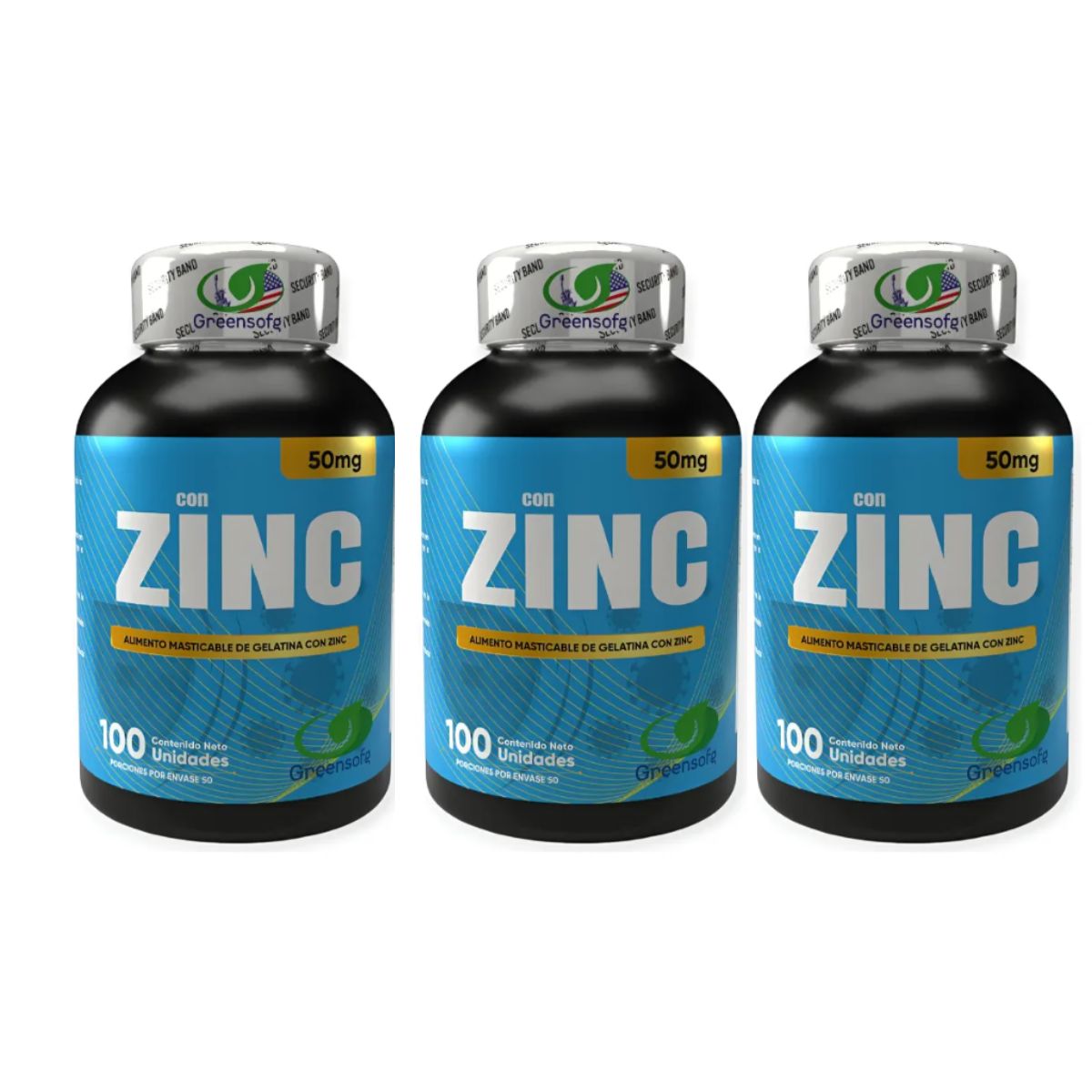 Zinc en Gomitas Greensofg x100 Piel, cabello y uñas

