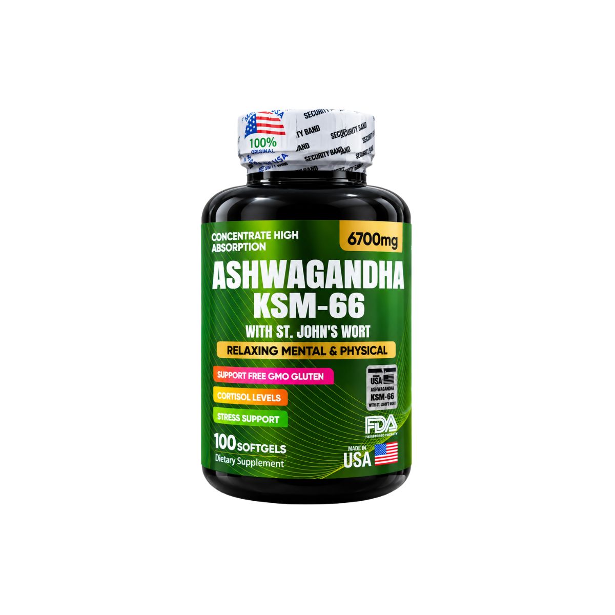 Ashwagandha KSM-66 x100 Softgels Reduce Cortisol - Envió Gratis