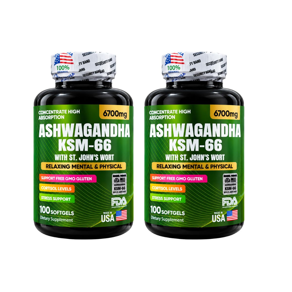 Ashwagandha KSM-66 x100 Softgels Reduce Cortisol - Envió Gratis