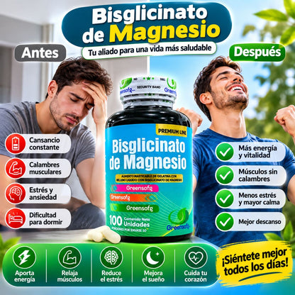Bisglicinato de Magnesio Greensofg 400 mg: bienestar para tu rutina diaria 🌿 Envio Gratis