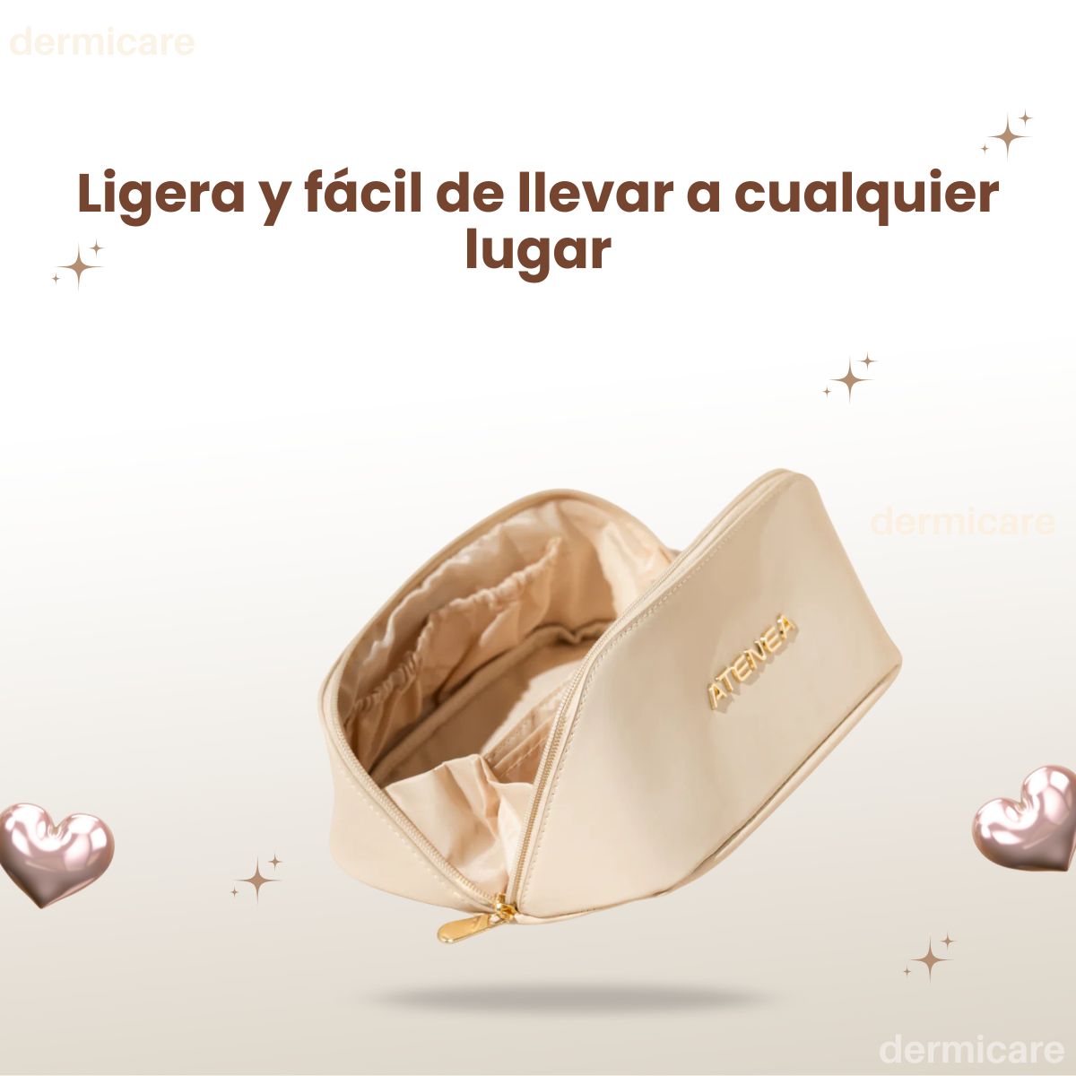Cosmetiquera de Maquillaje Triangular de Atenea - Estuche organizador de maquillaje