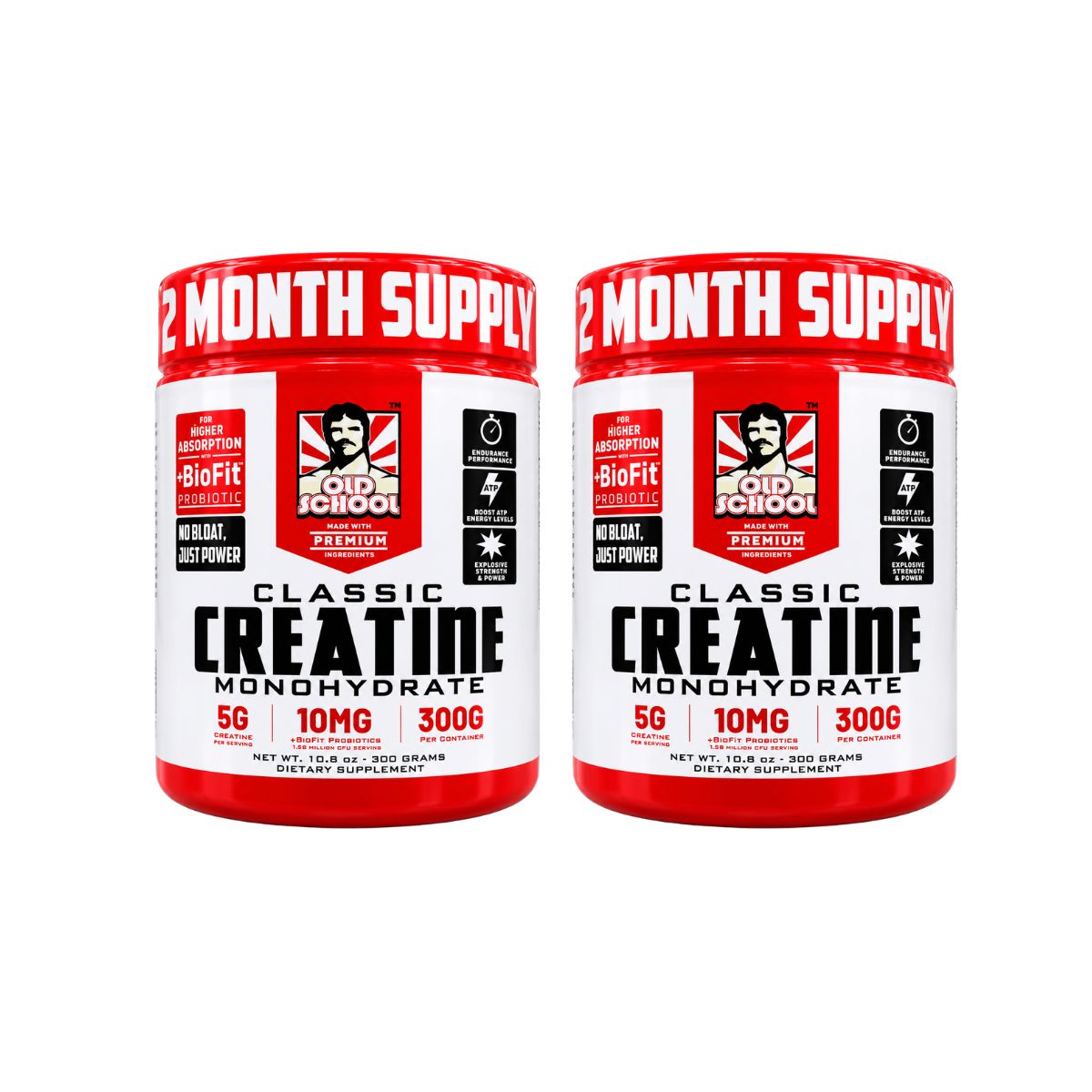 Creatina Monohidratada Old School Labs Classic 300 g con Probiótico BioFit™