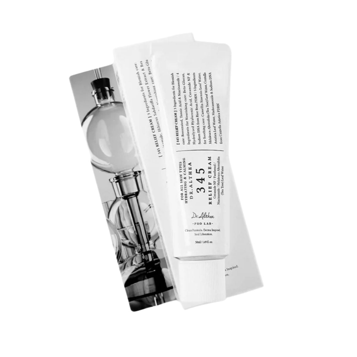 Dr Althea 345 Relief Cream calmante con niacinamida y centella asiática para piel uniforme y radiante.