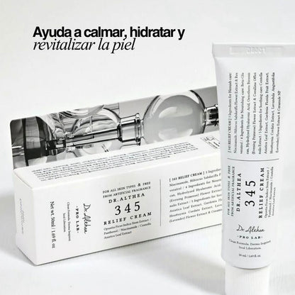 Crema de tratamiento 345 Cream Relief Dr. Althea para secuelas de acné y manchas con Niacinamida, Resveratrol e Hibiscus.
