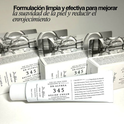 Crema de tratamiento 345 Cream Relief Dr. Althea para secuelas de acné y manchas con Niacinamida, Resveratrol e Hibiscus.