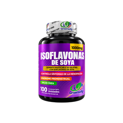 Isoflavonas de Soya Greensofg 1000 mg x100 Softgels con Vitamina C - Envío Gratis