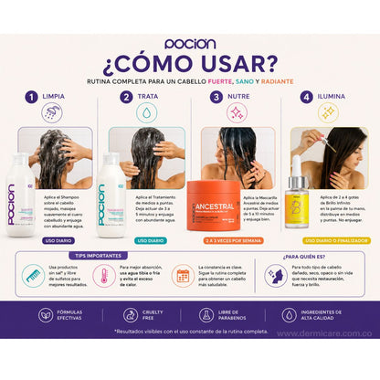 Kit Reparacion Profunda B8 La Pocion cabello maltratado antifrizz reconstruccion proteica hidratacion Colombia