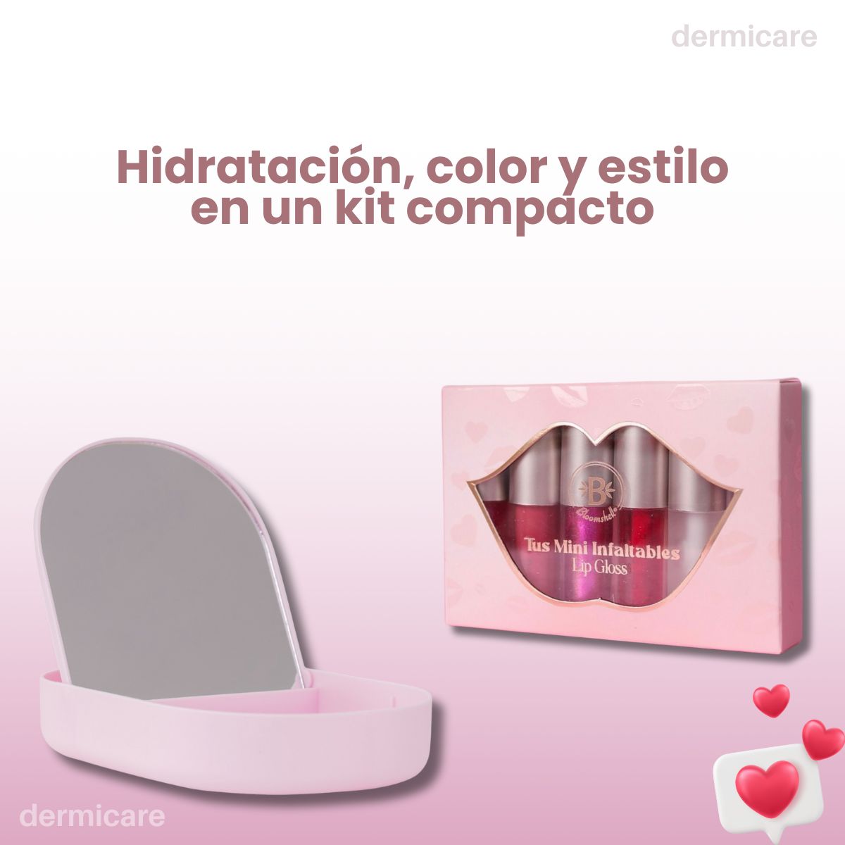 Gloss x6 + Espejo Box Anik - Set labial profesional