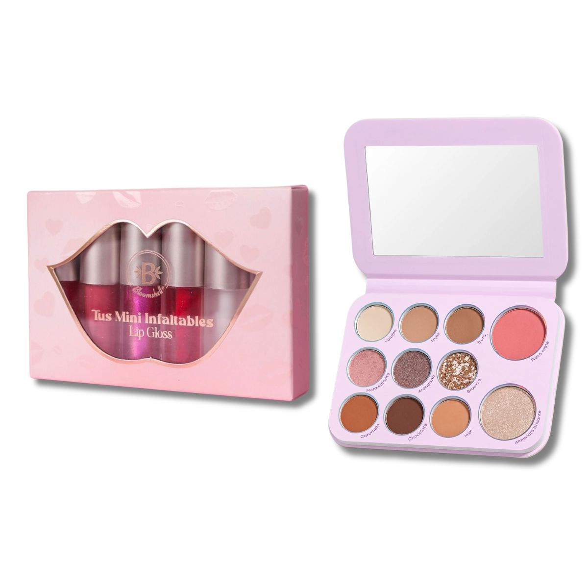 Gloss x6 + Paleta 9en1 Lula Beauty - Set maquillaje completo