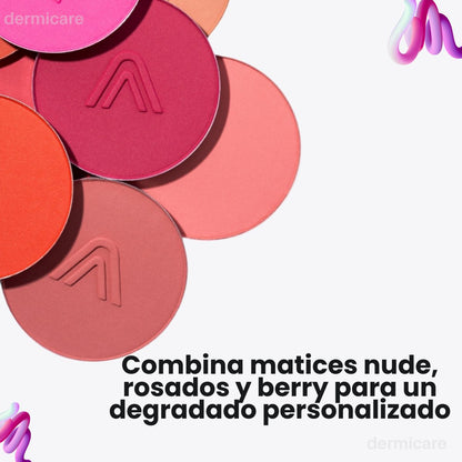 Paleta de rubores ATENEA con 9 tonos para mejillas sonrojadas y glow natural
