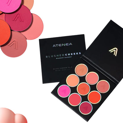 Paleta de rubores ATENEA con 9 tonos para mejillas sonrojadas y glow natural