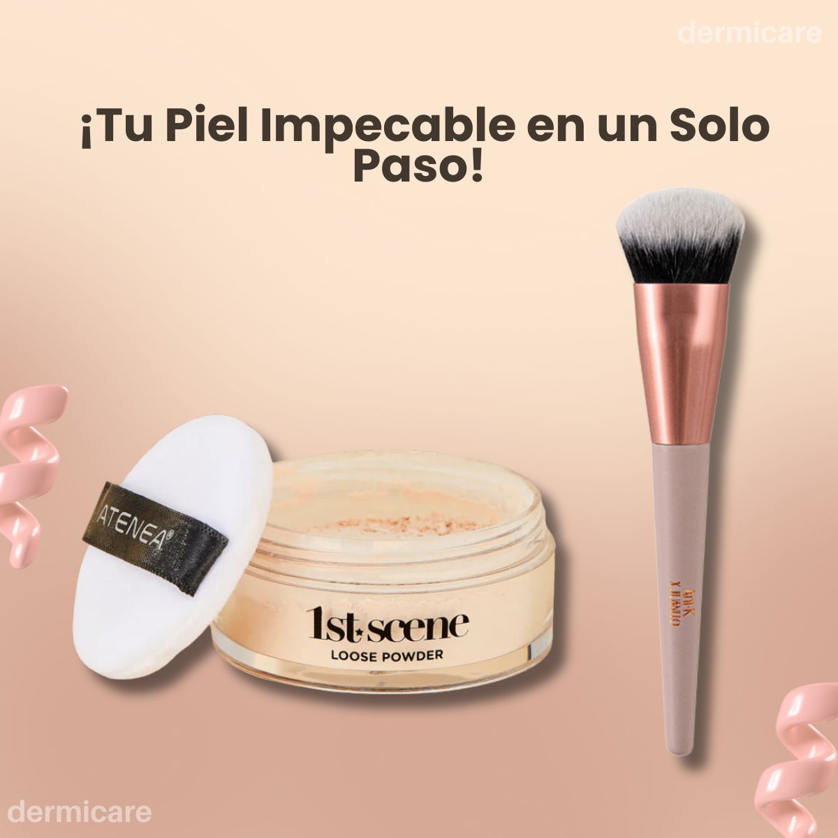 Pack Polvo Suelto 1st Scene + Brocha Iconik Anik - Maquillaje profesional