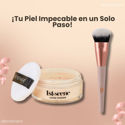 Pack Polvo Suelto 1st Scene + Brocha Iconik Anik - Maquillaje profesional