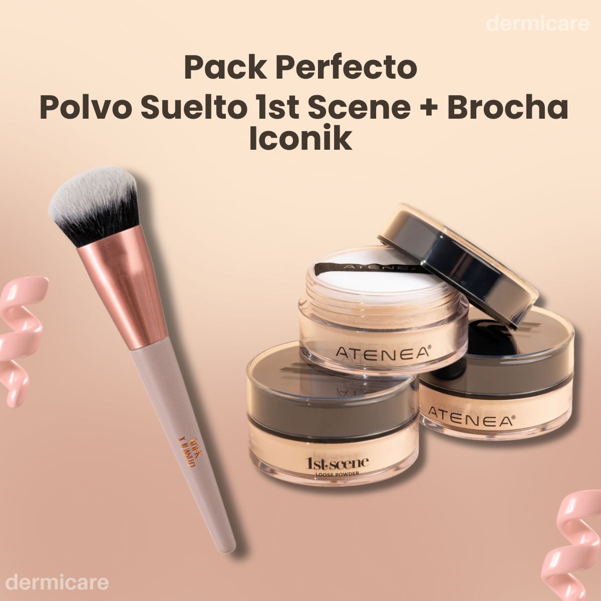 Pack Polvo Suelto 1st Scene + Brocha Iconik Anik - Maquillaje profesional
