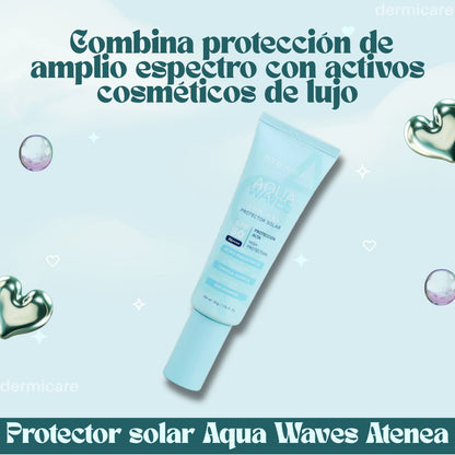 Protector solar en gel Atenea Aqua Waves SPF 50+ - Textura ligera y transparente