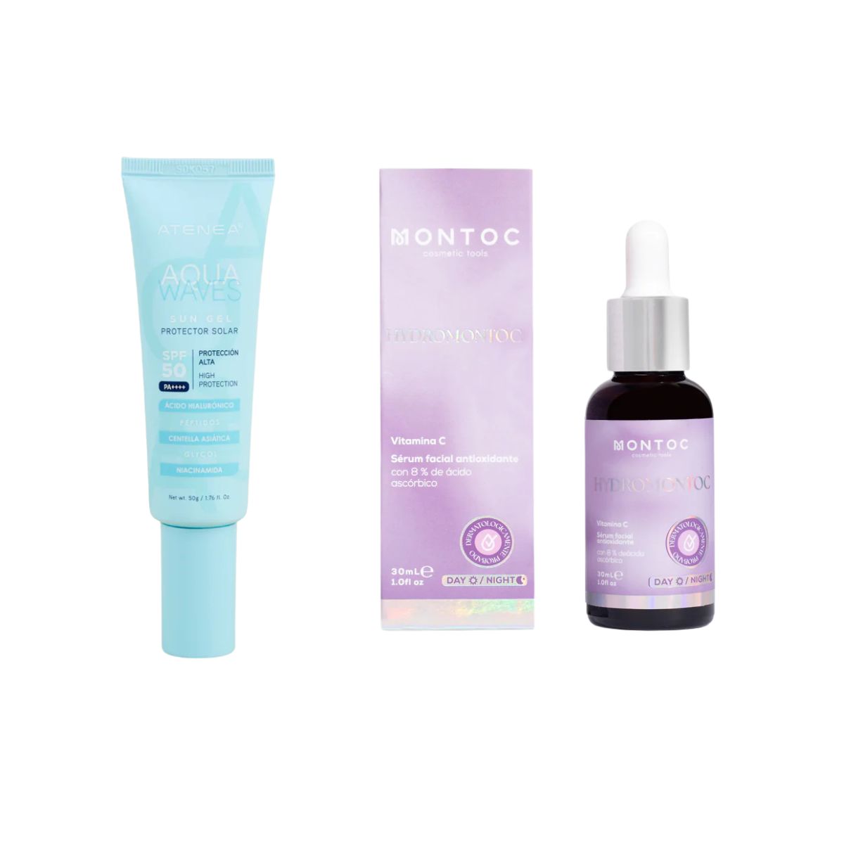 Protector Solar en gel Aqua Waves + Serum Vitamina C Montoc