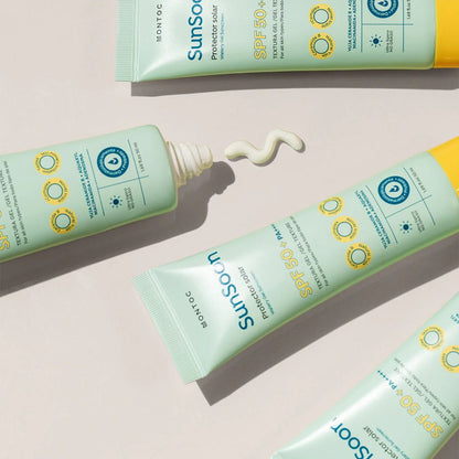 Protector solar en gel Sunsoon de Montoc con textura invisible y tecnologia de protector solar coreano.