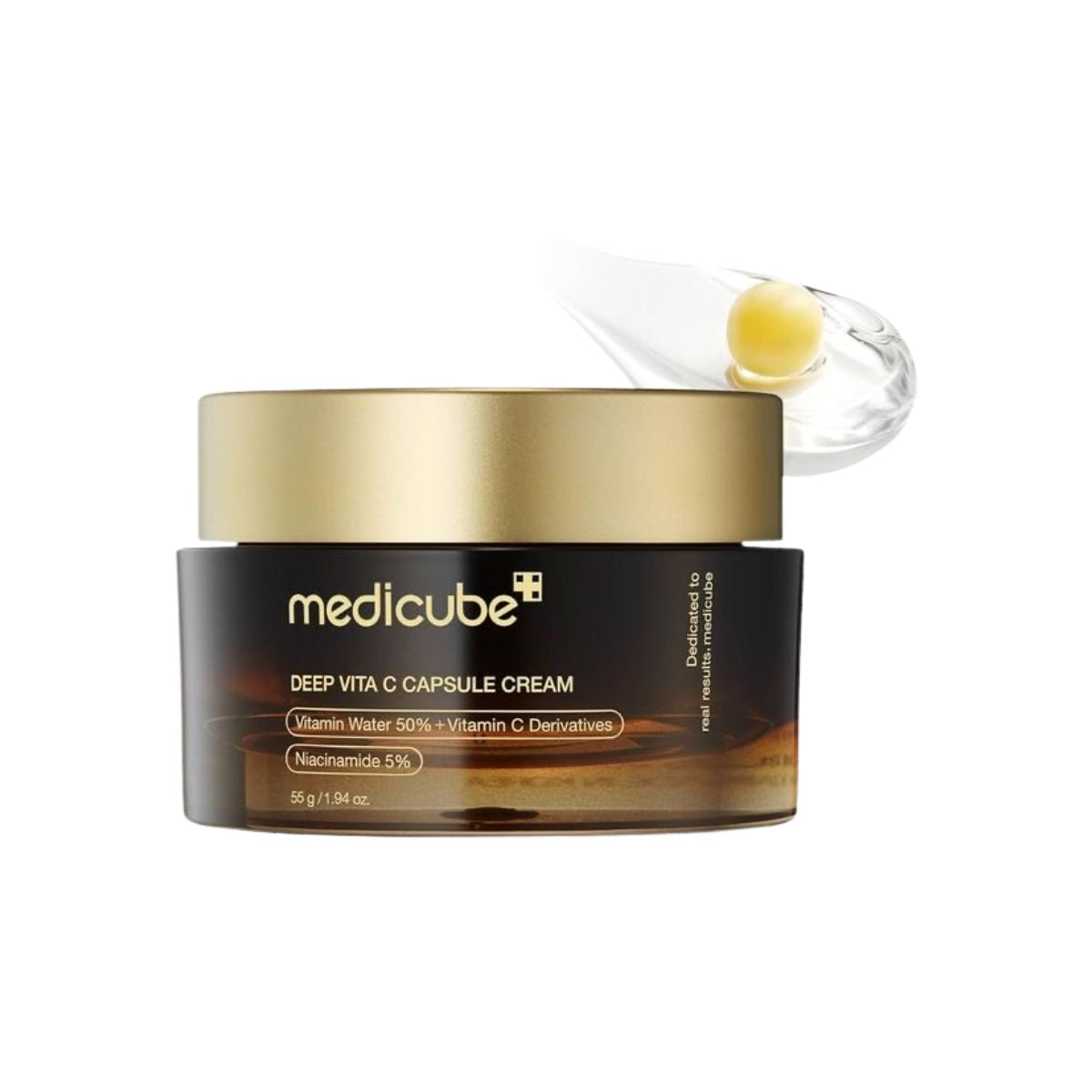 Crema en cápsulas Deep Vita C de Medicube con vitamina C pura y espino amarillo iluminador.