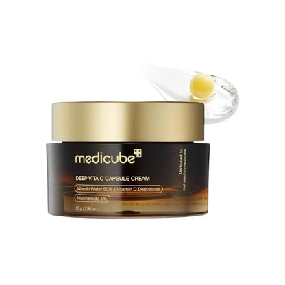 Crema en cápsulas Deep Vita C de Medicube con vitamina C pura y espino amarillo iluminador.