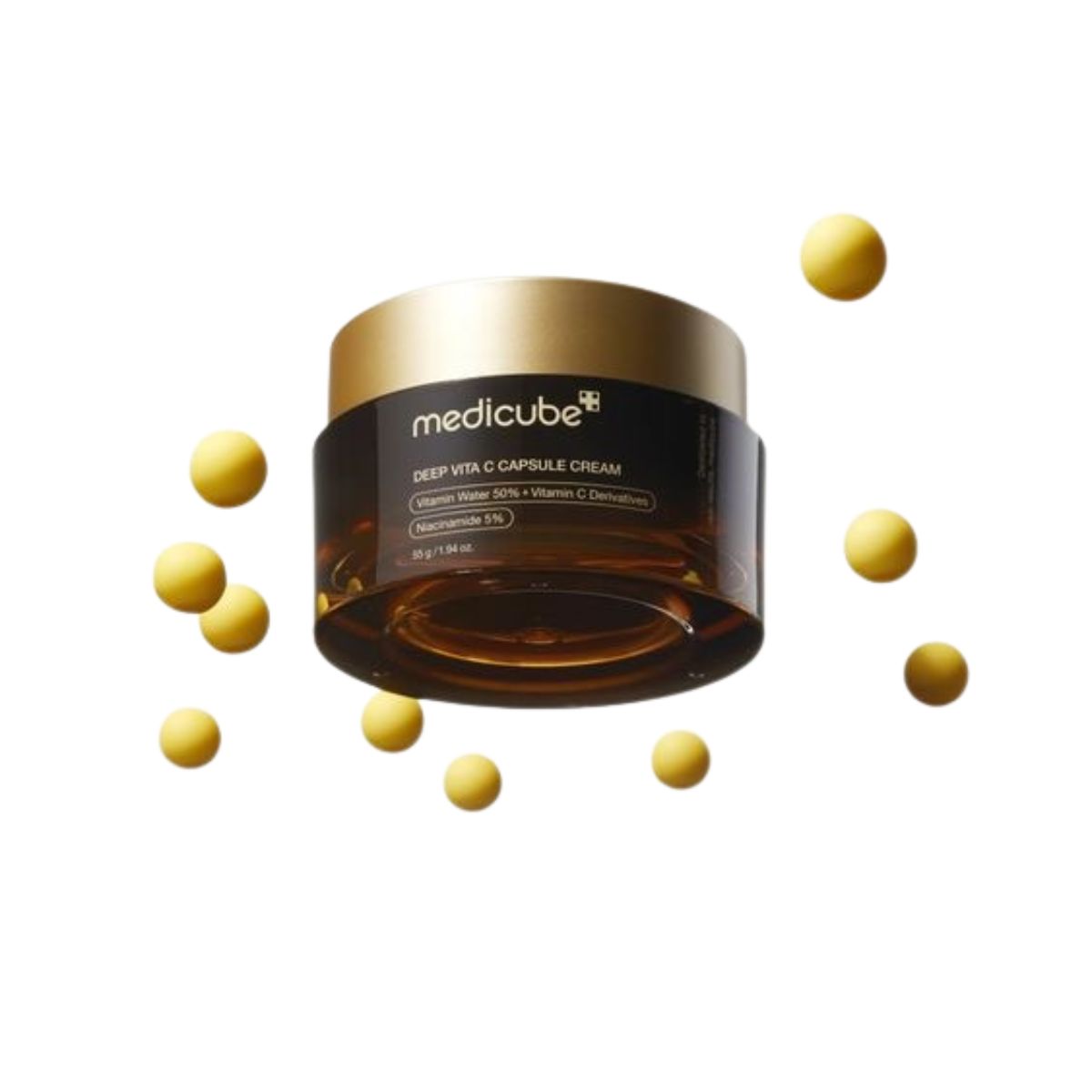 Crema en cápsulas Deep Vita C de Medicube con vitamina C pura y espino amarillo iluminador.