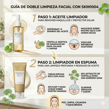 Double Cleansing Duo Skin1004 set aceite limpiador y gel limpiador Centella Asiatica K-beauty